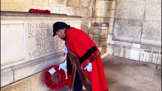 Wreath laying ahead of Remembrance Sunday [upl. by Ellienad]