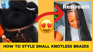 How to style small knotless braids [upl. by Aicsile]