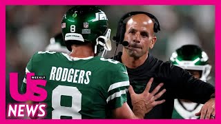 Aaron Rodgers Reveals the Truth Behind Awkward Push With Jets Coach [upl. by Lleryt]