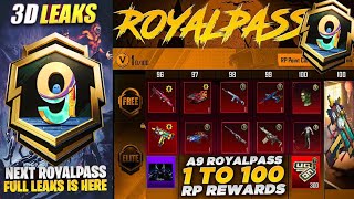 😱 A9 Royal Pass 1 To 100 RP 3D Leaks Is Here  Upgrade M249 amp UZI Skin amp Upgraded New Vehicle PUBGM [upl. by Hairakcaz]