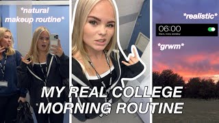 MY REAL COLLEGE MORNING ROUTINE ⛅️  grwm realistic amp productive [upl. by Brinna137]