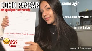 DICAS para passar nas entrevistas de emprego  jovem aprendiz [upl. by Sac]