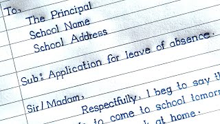 Application For Leave Of Absence  Application For Leave In School  MM Handwriting [upl. by Ailemap225]