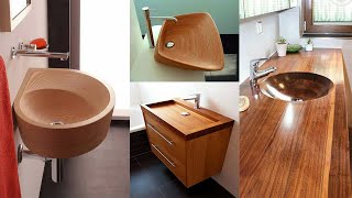 Unique Wooden Sink Designs Ideas 2022  DIY wood sink [upl. by Sydel]