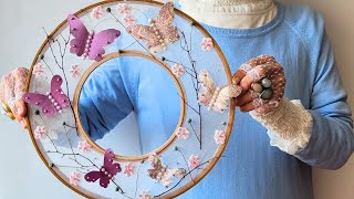 Tulle Wall Decor  Hoop Wall Hanging Decor  طاره بالتل لديكور مميز [upl. by Marjy]