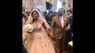 Omarosa Gets Married at Trump Hotel See Her Wedding Dress [upl. by Vinita513]