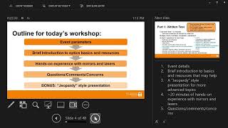 UTK 2024 Coaches Workshop Div B amp C Optics [upl. by Thamora]