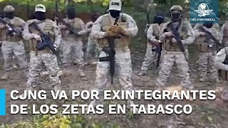 Presuntos miembros del CJNG anuncian limpia en Tabasco [upl. by Bocaj]