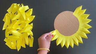 2 Beautiful Paper Flower Wall Hanging  Paper Craft For Home Decoration Sunflower Wall hanging DIY [upl. by Risley644]