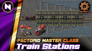 Efficient LOADINGUNLOADING Train Station designs  Factorio TutorialGuideHowto [upl. by Ennahs]