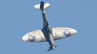 Spitfire great aerobatic display Midlands Air Festival [upl. by Leahcimnoj]