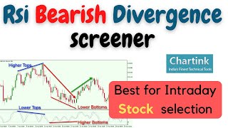 Chartink RSI Bearish Divergence screener  Rsi Divergence  IntradayChartink [upl. by Harutak]