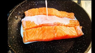 Pan Fried Salmon with Creamy Garlic Sauce  Salmon Recipe [upl. by Resneps]