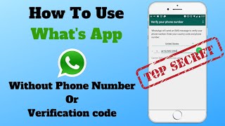 How To USE WHATSAPP Without Phone NUMBER or VERIFICATION Code 2023 [upl. by Ferguson]