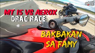 MT 15 vs Aerox 155 drag race  superstock build aerox  hard break in [upl. by Annawak660]