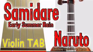 Samidare Early Summer Rain  Naruto  Violin  Play Along Tab Tutorial [upl. by Rosalyn]