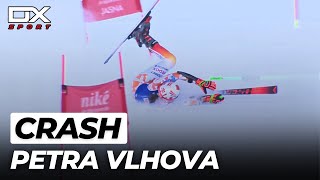 Alpine Ski Petra Vlhova crash at Jasna  Gigante  2024 🇮🇹 [upl. by Anoik]