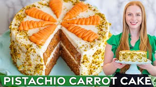 Pistachio Carrot Cake with Cream Cheese Frosting  Perfect for Easter [upl. by Pace979]