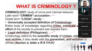 INTRODUCTION TO CRIMINOLOGY PART1NEW TOS [upl. by Grata301]