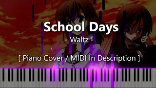 Waltz School Days  Synthesia  Piano Tutorial [upl. by Neersin]