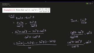 Trigonometric ratios and trigonometric identities Class 10 Chapter 6 Example 612 [upl. by Azarria961]