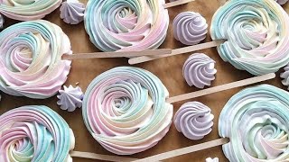 Meringue Pops Colorful meringue lollipops with only 3 ingredients [upl. by Notlil]