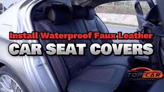 Install Waterproof Faux Leather Car Seat Covers  Instalare Huse Auto Piele Ecologica [upl. by Ettenig]