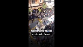 Walkie talkie devices explode in Beirut [upl. by Jephum313]