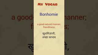 My Vocab Meaning of Bonhomie [upl. by Berglund]