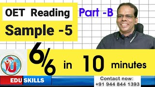 Edu Skills OET Sample  5 Reading Part  B Text 2 StrategiesTips amp Tricks OET made easy [upl. by Eened]