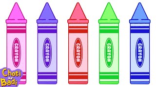 Crayon Box  Colors Song  Learn Colors  Many More Nursery Rhymes For Children in Hindi balgeet [upl. by Nauqyt]