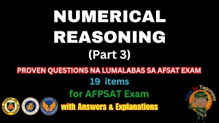 FREE AFPSAT Reviewer Proven Questions NUMERICAL REASONING with Answers amp Explanations [upl. by Ycart]