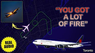 “You got a lot of fire” Air Canada Boeing 777 returns to Toronto Airport Real ATC [upl. by Irved]