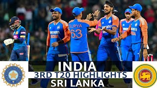 India vs Sri Lanka 3rd T20 Highlights 2024  Ind vs Sl T20 Highlights  Ind vs Sl Highlights [upl. by Kcirdneked]