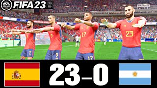 FIFA 23  RONALDO MESSI MBAPPE NEYMAR  ALL STARS  SPAIN 23  0 ARGENTINA [upl. by Enylcaj]