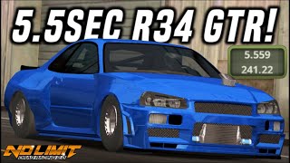 FASTEST Skyline R34 GTR Tune  55 ¼Mile  No Limit Drag Racing 20 199 [upl. by Pape]