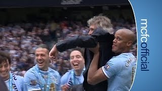 PITCH CAM CELEBRATIONS  City v West Ham Champions 2014 [upl. by Haroppiz]