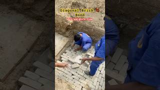 Diagonal Brick 🧱 Bond brick bond mason misteri plumbing nalguru [upl. by Eanore]