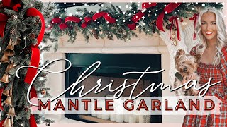 🎄 CHRISTMAS GARLAND TUTORIAL  HOW TO HANG GARLAND ON THE MANTEL  CHRISTMAS DECORATING IDEAS 2022 [upl. by Jacobo675]