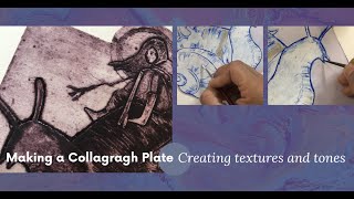 Making a collagraph plate  Creating textures and tones [upl. by Markus646]