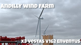 Andilly wind farm X3 Vestas V162 EnVentus [upl. by Phares]