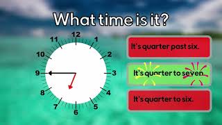 Telling the Time Quarter Past To  Fun ESL Game [upl. by Sirmons93]