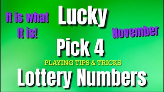 Monthly Pick 4 Lottery Number SuggestionsNovember 2024 [upl. by Miru]