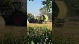 Ballenpresse voll und raus claas krone fendt johndeere tractor tracktor farming bauernhof [upl. by Avictor139]