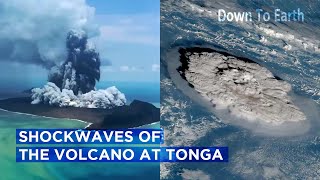 Shockwaves of the Submarine Volcano in Tonga [upl. by Chaille]