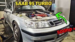 SAAB 95  23 TURBO BOOST 2BAR  500HP [upl. by Arramas]