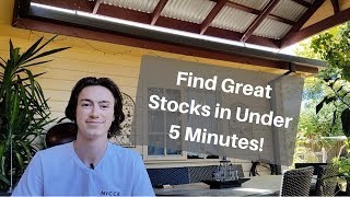 How to Find Great Stocks in Under 5 Minutes  Stock Screeners [upl. by Naenej]