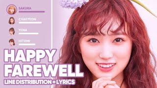 IZONE  Happy FarewellGokigen Sayonara Korean Ver Line Distribution  Lyrics PATREON REQUESTED [upl. by Clarice317]