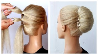 Big French Bun Hairstyle With New Trick  Simple French Roll Hairstyle Step By Step  shorts [upl. by Inwat]