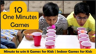 10 One minute games for kids  Indoor games to play at home  Minute to win it games for kids 2024 [upl. by Imled]